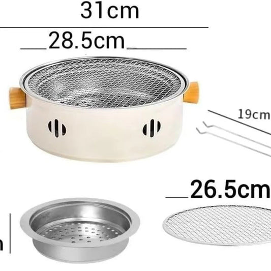 Korean BBQ Grill Charcoal Stove Charcoal Grill Stainless Steel Outdoor Camping Cooking Tea Around The Stove Barbecue Stove