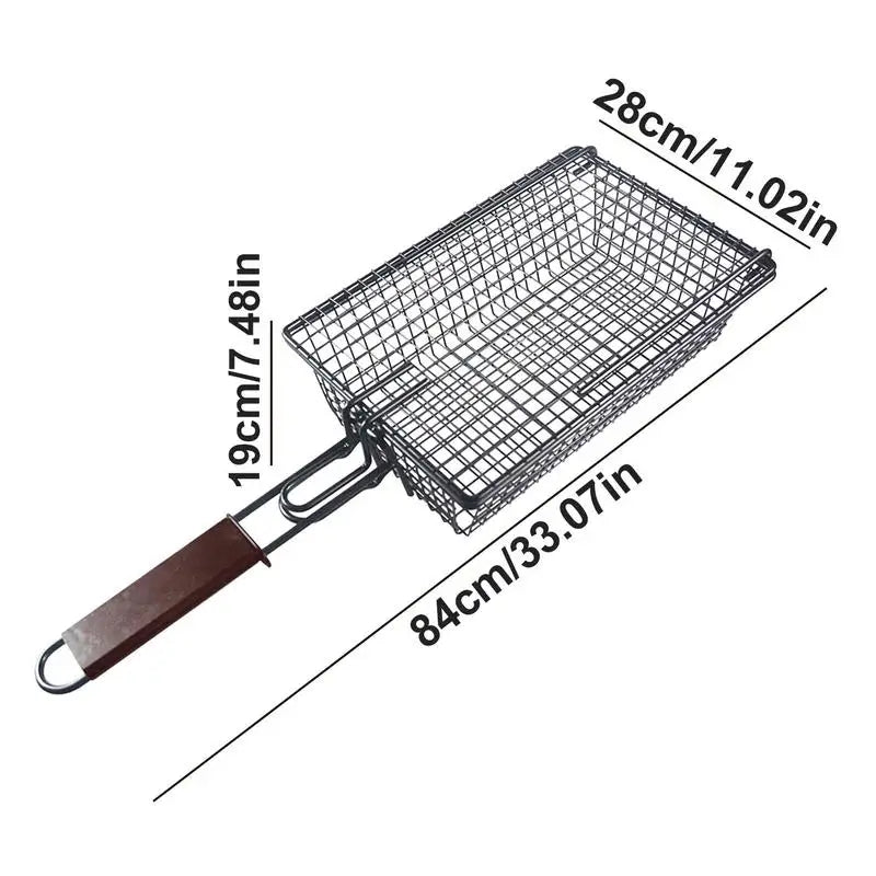 Stainless Steel BBQ Non Stick Grilling Basket Grill Mesh Mat Meat Vegetable Steak Picnic Party Barbecue Tool Heat Resistant