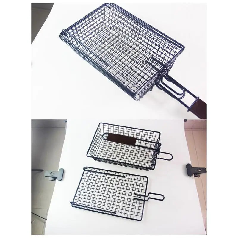 Stainless Steel BBQ Non Stick Grilling Basket Grill Mesh Mat Meat Vegetable Steak Picnic Party Barbecue Tool Heat Resistant