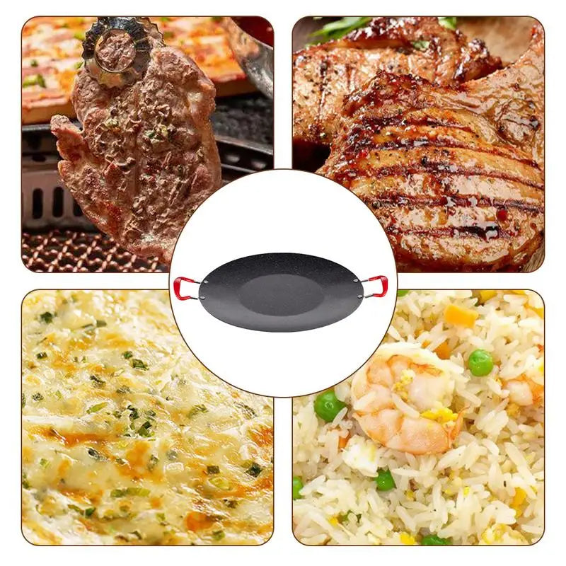 BBQ Grill Pan Heavy Duty Stovetop Grill For Camping Round Griddle Pan Non-Stick Indoor Korean Grill Korean Barbecue Grill With