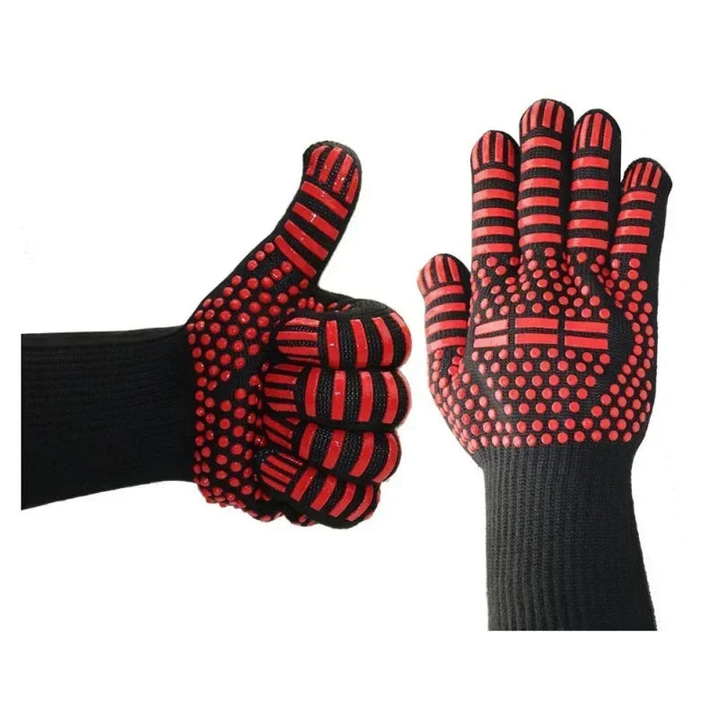 Hot 500/800 Degree Heat Resistant 1 Pcs/Pair Microwave Oven BBQ Mittens Gloves Aramid Gloves Cooking Baking Kitchen Accessories