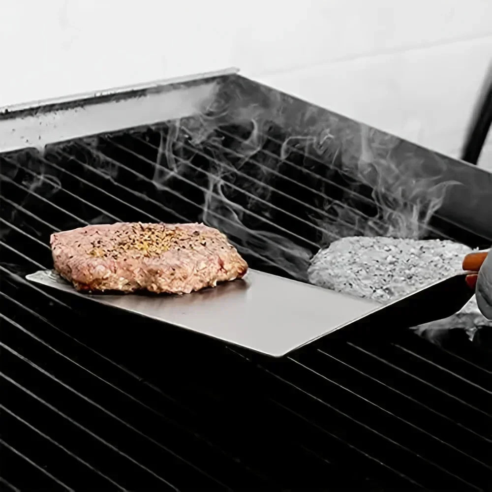 2/3pcs Stainless Steel BBQ Tool Set  With Wooden Handles  Cooking Shovel Steak BBQ Tools Kitchenware Cookware Kabob skewers Tong